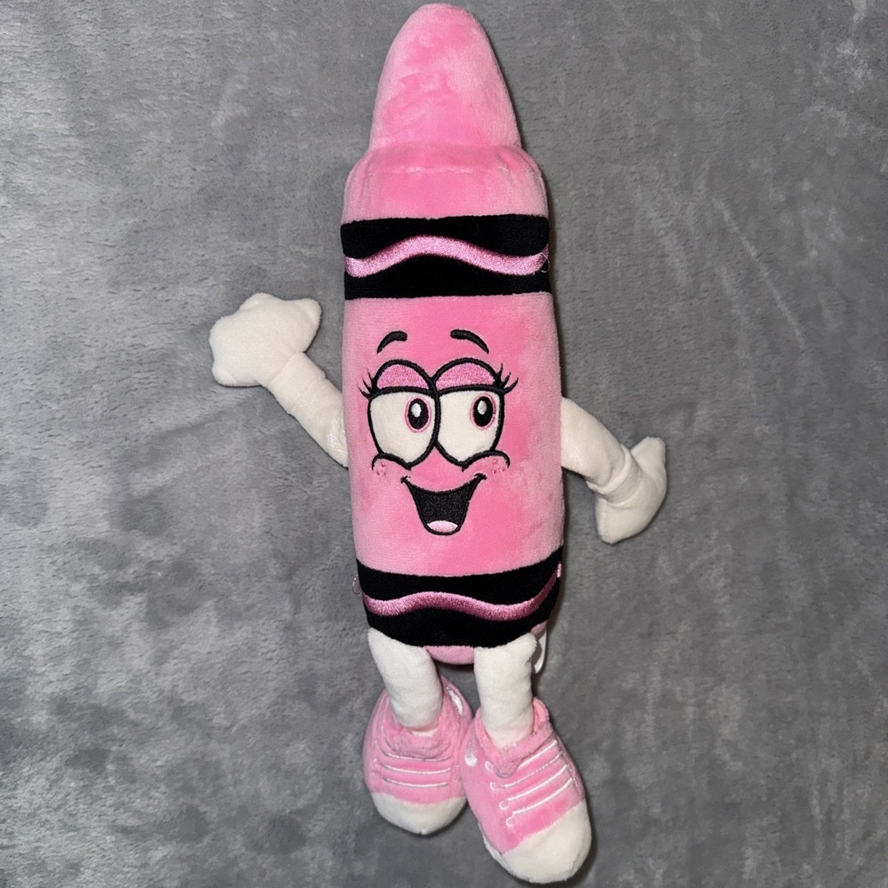 2023 Crayola Crayon Tickle Me Pink Plush Stuffed‎ Animal 13" Kidcore Accent